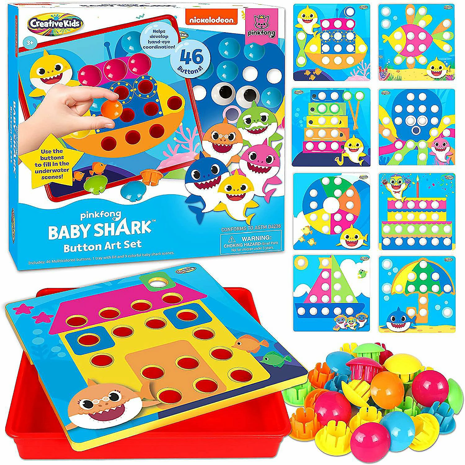 Discount β Baby Shark Button Art - Color Match Pegboard for Kids - 9 Design Cards, Storage Tray Included π 1 Discount β Baby Shark Button Art - Color Match Pegboard for Kids - 9 Design Cards, Storage Tray Included π