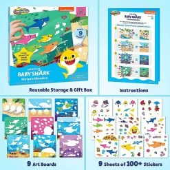 Buy ⌛ Baby Shark Mosaic Sticker Art Kits for Kids - Includes 9 Boards & 9 Sticker Sheets 🔥 -Curriculum Boredom Busters Sales baby shark mosaic sticker art kits for kids includes 9 boards and 9 sticker sheets14152671 a03NOWA