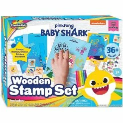 New 👍 Baby Shark Stamp Set by Creative Kids – 36 Piece Wooden Stamps Set Ages 3+ 👍