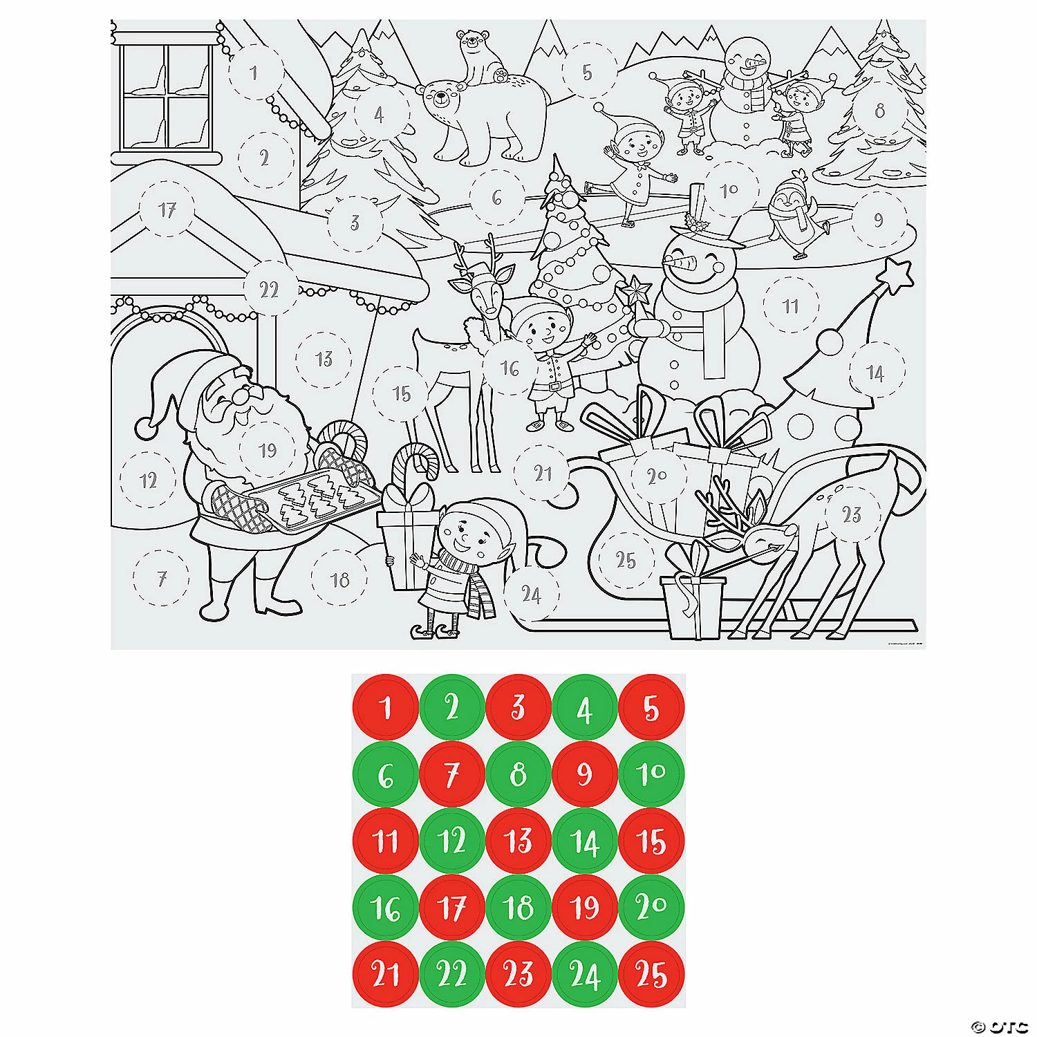 Wholesale π Christmas Countdown Coloring Sheets with Stickers - 30 Pc. π― 1 Wholesale π Christmas Countdown Coloring Sheets with Stickers - 30 Pc. π―