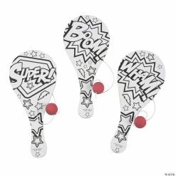 Flash Sale ๐ Color Your Own Superhero Paddleball Games - 12 Pc. โญ