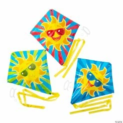Cheap 🤩 Cool Sun Kites with Tail - 12 Pc. 🎁