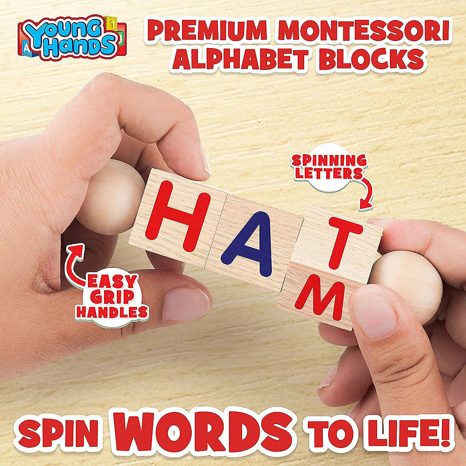 Flash Sale β¨ Creative Kids Wooden Reading Blocks - Set of 5 Spinning Alphabet Blocks for Kids, Toddlers π 2 Flash Sale β¨ Creative Kids Wooden Reading Blocks - Set of 5 Spinning Alphabet Blocks for Kids, Toddlers π - Image 2