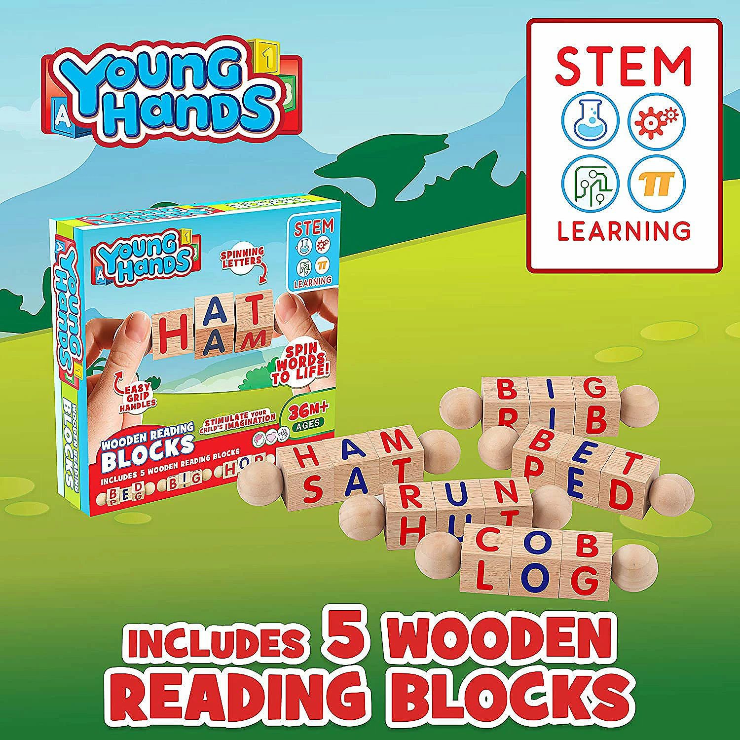 Flash Sale β¨ Creative Kids Wooden Reading Blocks - Set of 5 Spinning Alphabet Blocks for Kids, Toddlers π 4 Flash Sale β¨ Creative Kids Wooden Reading Blocks - Set of 5 Spinning Alphabet Blocks for Kids, Toddlers π - Image 4