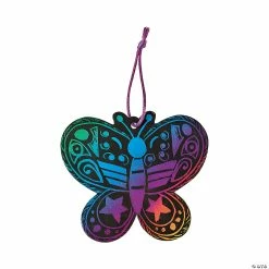 Cheapest ๐ฅฐ Magic Color Scratch Butterfly Ornaments - 24 Pc. ๐