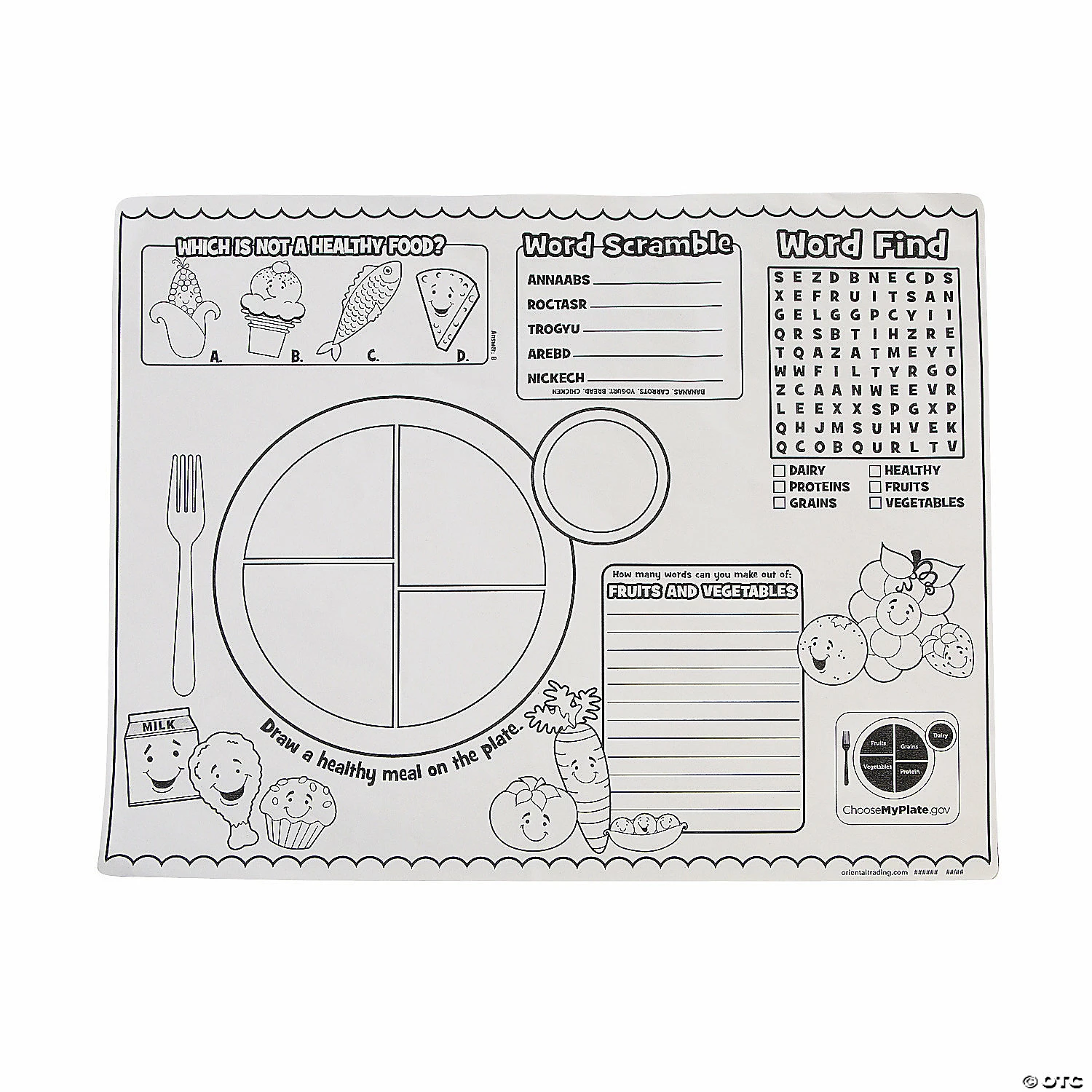 Wholesale π MyPlate Activity Placemats - 12 Pc. π 2 Wholesale π MyPlate Activity Placemats - 12 Pc. π - Image 2