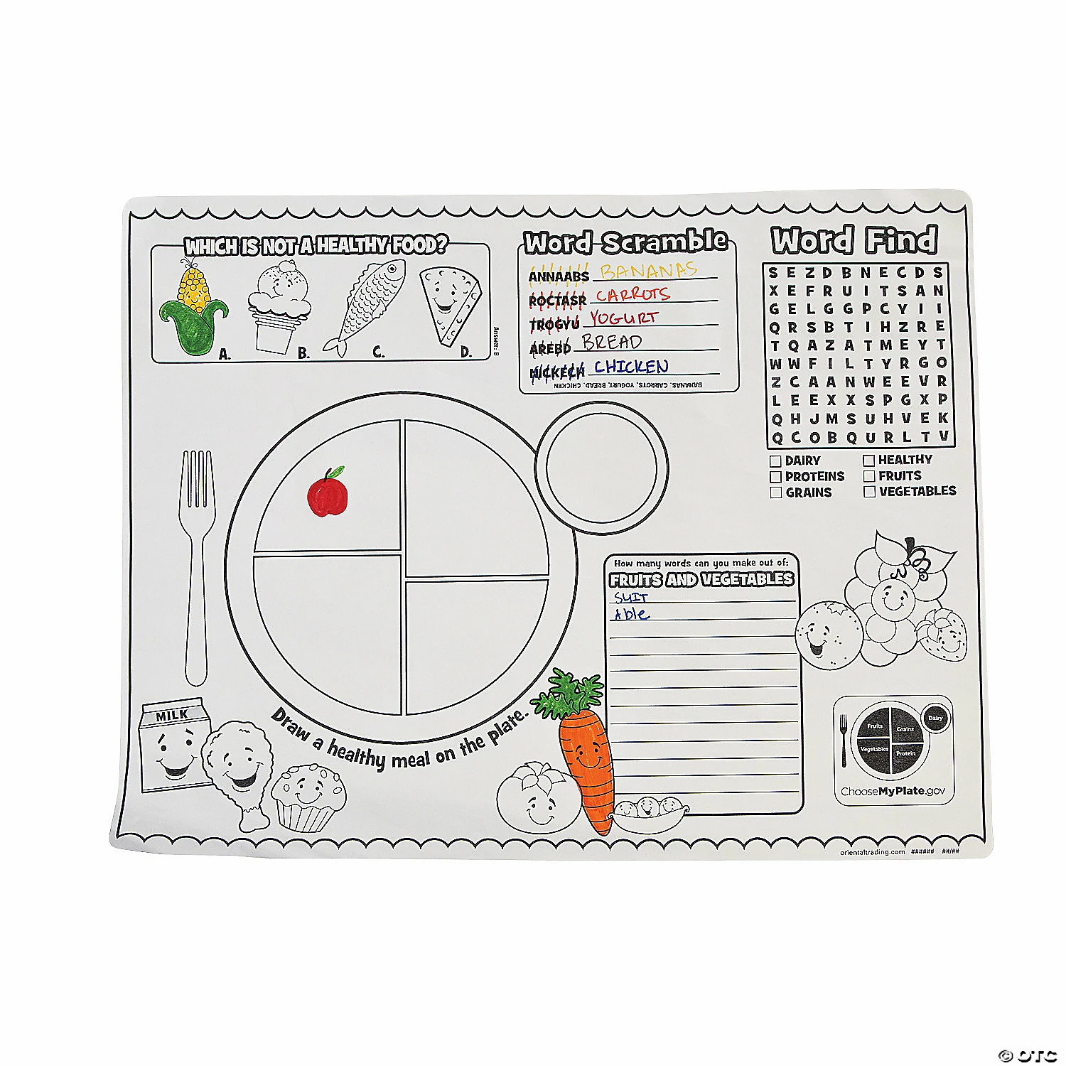 Wholesale π MyPlate Activity Placemats - 12 Pc. π 1 Wholesale π MyPlate Activity Placemats - 12 Pc. π