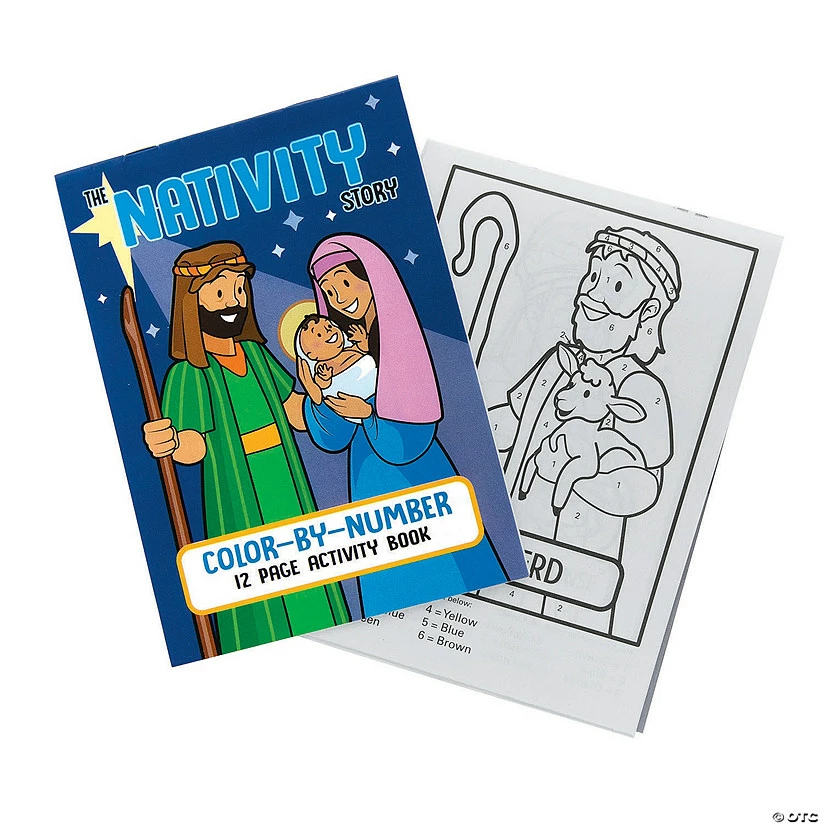 Cheap π Nativity Color by Number Activity Books - 24 Pc. π 1 Cheap π Nativity Color by Number Activity Books - 24 Pc. π