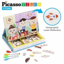 Buy 🌟 Picassotiles 108pcs Reusable Magnetic Face Sticker Puzzle Book Drawing Board PTD08 ✔️