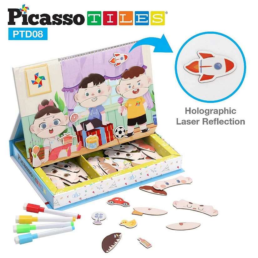 Buy π Picassotiles 108pcs Reusable Magnetic Face Sticker Puzzle Book Drawing Board PTD08 βοΈ 1 Buy π Picassotiles 108pcs Reusable Magnetic Face Sticker Puzzle Book Drawing Board PTD08 βοΈ