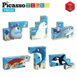 Budget 🛒 PicassoTiles - 63pcs Sea Ocean Animal Magnetic Puzzle Cubes, PMC02 🧨