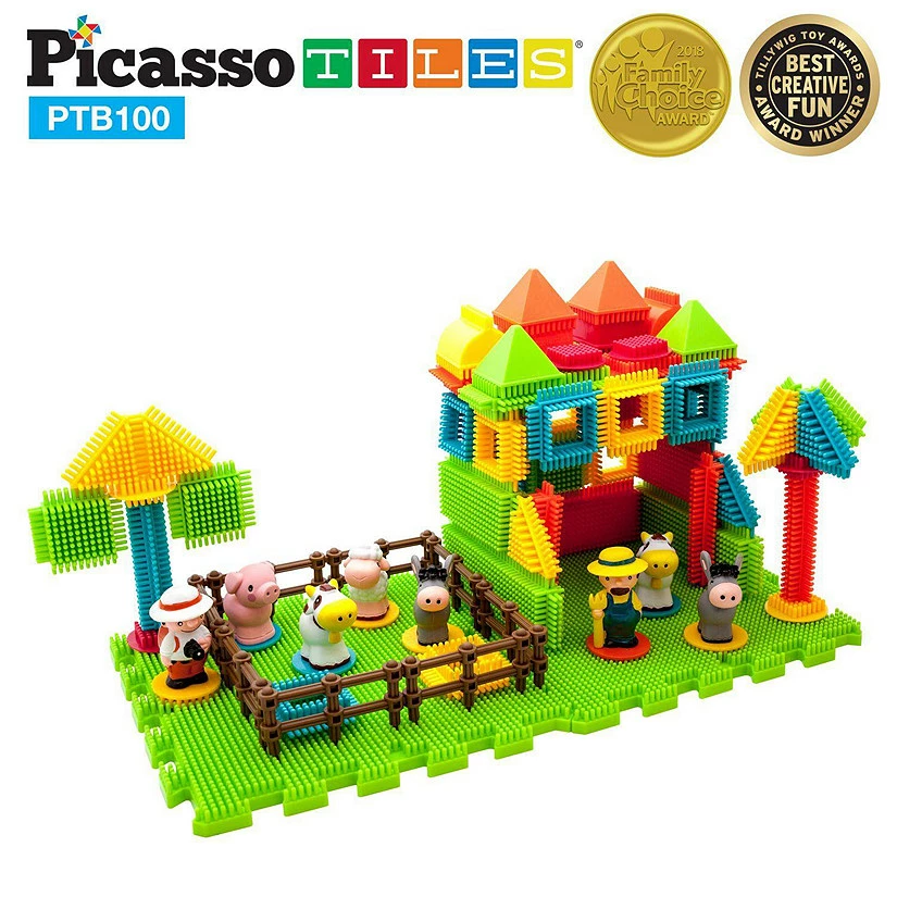Buy ๐ PicassoTiles - PTB100 Farm Theme Bristle Shape 100-Piece Basic Building Set ๐คฉ 1 Buy ๐ PicassoTiles - PTB100 Farm Theme Bristle Shape 100-Piece Basic Building Set ๐คฉ