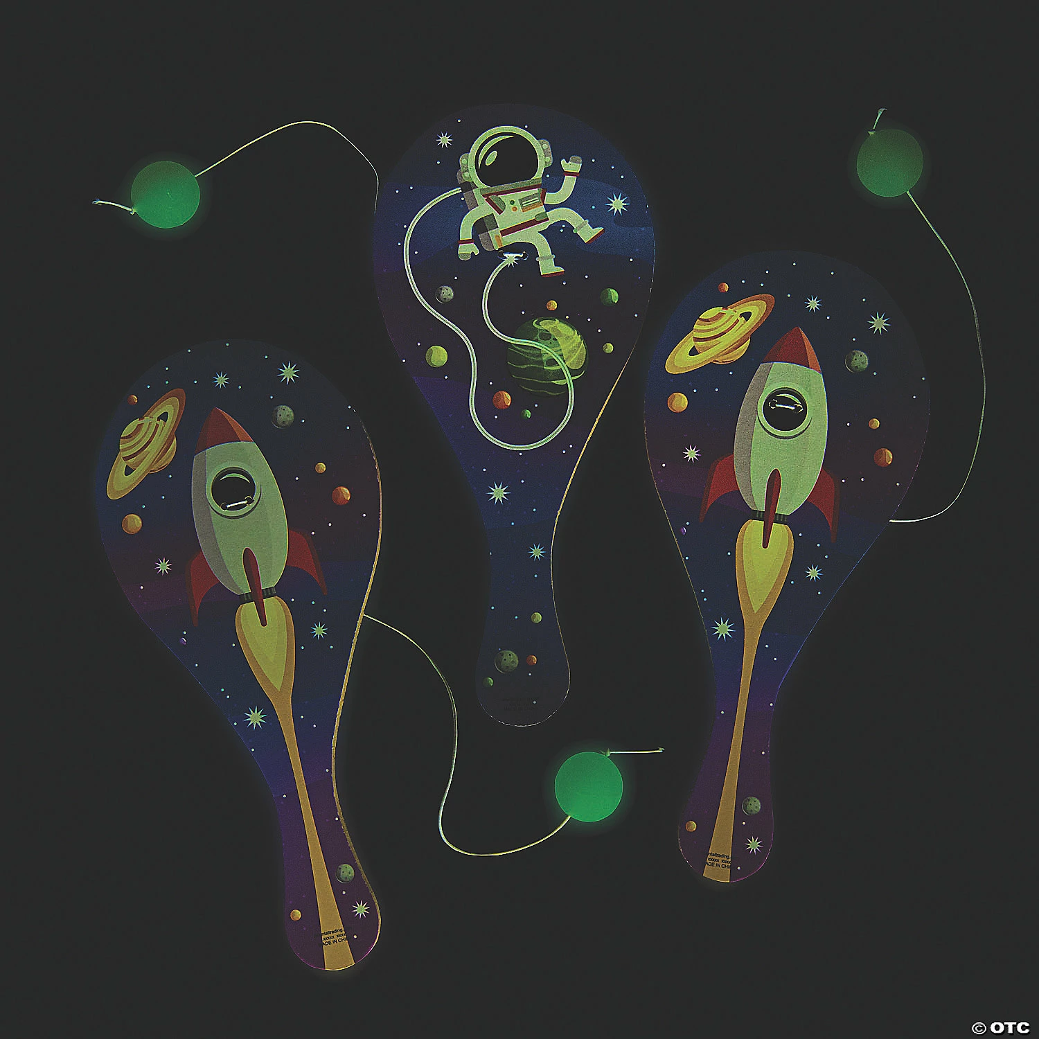 Budget ✨ Space Paddleball Games with Glow-in-the-Dark Balls - 12 Pc. ✔️ 3 Budget ✨ Space Paddleball Games with Glow-in-the-Dark Balls - 12 Pc. ✔️ - Image 3