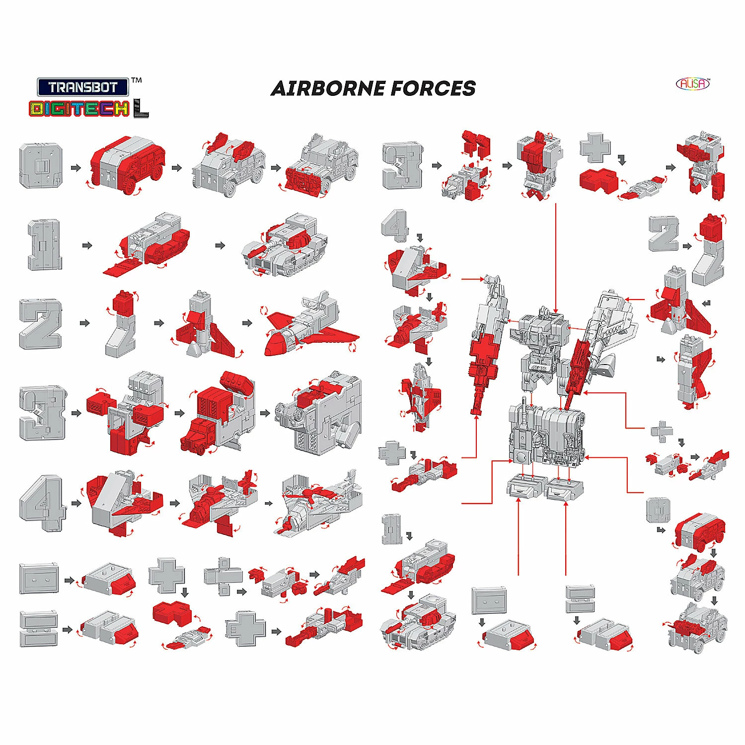 Wholesale 👏 TRANSBOT “Digitech L” Airborne Forces transforming toys, set with 5 digits (0-4) and 5 math signs. ✔️ 3 Wholesale 👏 TRANSBOT “Digitech L” Airborne Forces transforming toys, set with 5 digits (0-4) and 5 math signs. ✔️ - Image 3