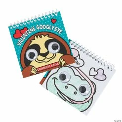 Discount ⭐ Valentine Googly Eyes Spiral Coloring Books - 12 Pc. ⭐