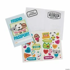 New 🥰 Valentine Passport Sticker Books - 12 Pc. 👏