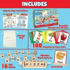 Best Sale ⭐ Young Hands Wooden Reading Blocks - Spin, Spell & Match Words Age 3+ 🎉 -Curriculum Boredom Busters Sales young hands wooden reading blocks spin spell and match words age 314152694 a03NOWA